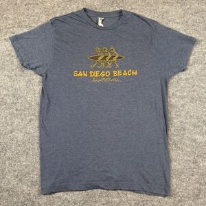 San Diego Beach California Surfer TShirt Blue Heather Womens Size M
